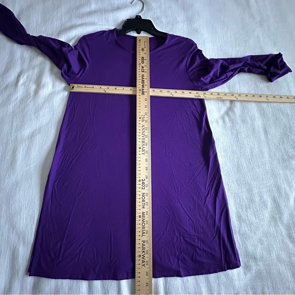 Eileen Fisher Shirt Womens XS Purple Long Sleeve Tunic Stretch Knit Lagenlook - Picture 4 of 9